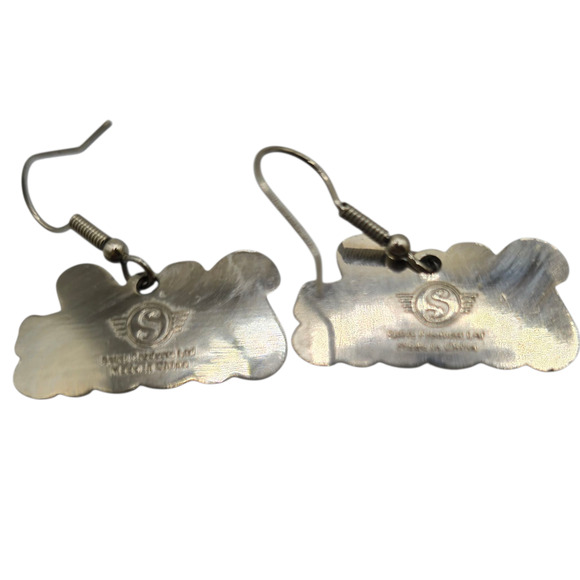 Pierced Earrings UCLA Bruins Blue Gold Enamel Script Logo Drop NCAA Fishhook - Picture 4 of 6